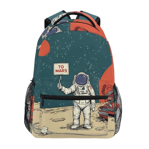 ALAZA Pop Art Retro Astronaut Space Cartoon Large Backpack Personalized Laptop iPad Tablet Travel School Bag with Multiple Pockets for Men Women College - color: Astronaut