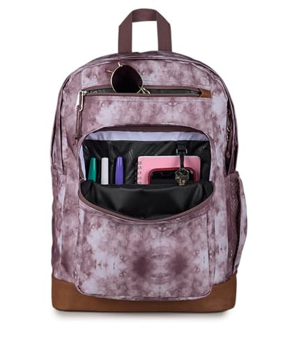 JanSport Cool Backpack with 15-inch Laptop Sleeve, Large Computer Bag Rucksack with 2 Compartments, Ergonomic Straps, Ice Dye - color: Ice Dye Mahogany Haze/White
