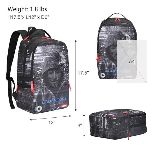 Graffiti Backpack, Designer Laptop Backpack for 15.6 Inch Work,Water Resistant Backpack Computer Bag, Anonymous - color: Anonymous