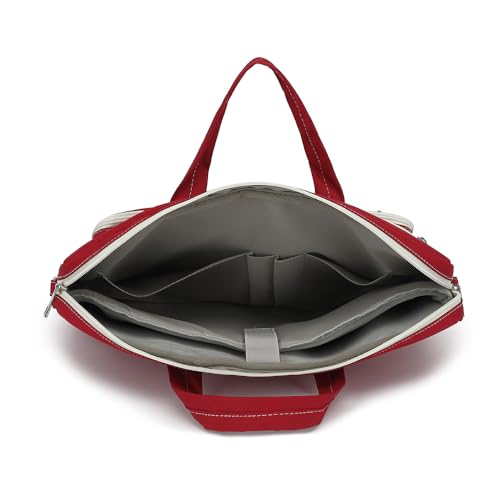 15-15.6 inch Laptop Shoulder Bag, for MacBook Pro 16, Hp Lenovo Dell 14 inch Waterproof Messenger Bag Case Sleeve (Wine red) - color: Wine Red