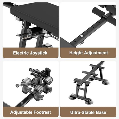 Full Body Electric Traction Bed Table, Massage Cervical & Lumber Back Stretcher Decompression Table for Tension Relief, Back Decompression Machine- Adjustable Stretch Length from 55 to 74 in (Black)