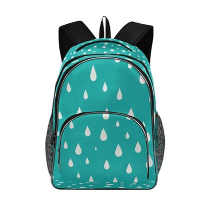 Water-Resistant Travel Raindrops Pattern Backpack - Lightweight Laptop Daypack, 15.6" Laptop Compartment, Durable Commuter Bag for Work & Outdoor#95