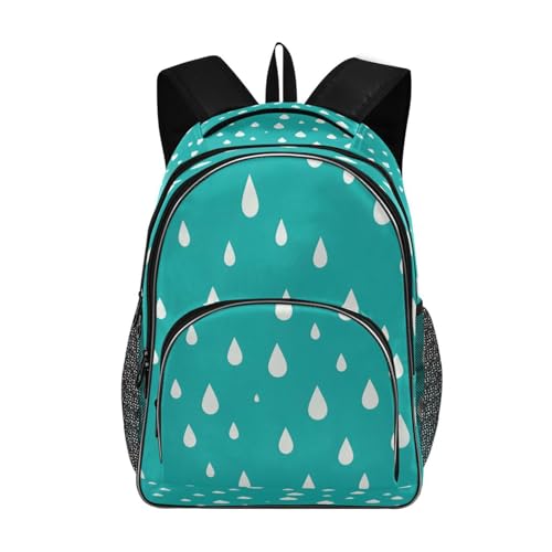 Water-Resistant Travel Raindrops Pattern Backpack - Lightweight Laptop Daypack, 15.6" Laptop Compartment, Durable Commuter Bag for Work & Outdoor#95