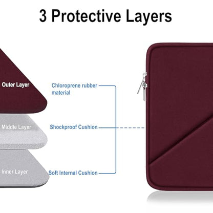 Laptop Sleeve 15.6 inch, Traveling Carrying Computer Bag with Zippered Pocket, Shockproof Protective Laptop Case Compatible for Apple Notebook, HP, Dell, Acer, Asus, Lenovo, Wine Red - color: Wine Red, size: 15.6 inch