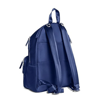 JuJuBe Diaper Bag Backpack with Changing Pad, 11-Pocket Large Capacity Organizer, 2 Interior Insulated Bottle Pockets, Wipe Pocket, Stroller Straps, Trolley Sleeve, Machine Washable (Navy) - color: Navy