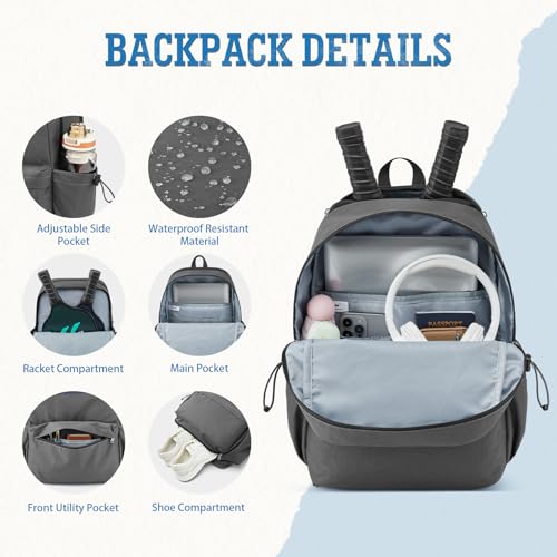 G4Free Pickleball Bag, Pickleball Backpack for Outdoor - color: Grey
