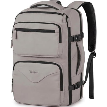 Taygeer TSA Approved Personal Item Bag 18 x 14 x 8 Inches, Travel Carry on Backpack for Women with Water Bottle Pocket and Shoe Pouch, Under Seat Bag for Airplanes Fits 15.6 Inch Laptop, Brown - color: Darkbrown