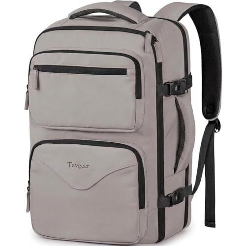 Taygeer TSA Approved Personal Item Bag 18 x 14 x 8 Inches, Travel Carry on Backpack for Women with Water Bottle Pocket and Shoe Pouch, Under Seat Bag for Airplanes Fits 15.6 Inch Laptop, Brown - color: Darkbrown