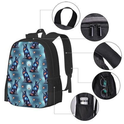 Sturdy Polyester Shoulder Pack Wolf Galaxy Nebula, Anti Theft Spacious Camping Rucksack Casual Daily Bag for Men Women Fitness Outdoor Activity - color: Design (909)