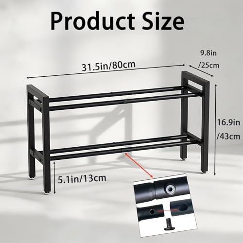 Dumbbell Storage Rack, Weight Rack for Dumbbells, 2 Tier Adjustable Kettlebell Rack Shelf Weight holder for Home Gym Heavy-Duty Space-Saving (Rack Only) - size: 32IN
