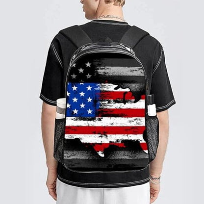 Rucksacks Polyester Anti-Theft Multipurpose American Flag Patriotic Usa Map Pattern Carry On Bag Large Capacity Gym Outdoor Hiking Backpack With Smooth Zippers - color: Pattern 201