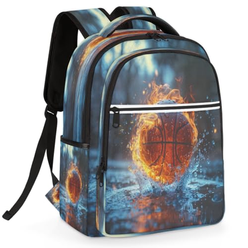Basketball Travel Laptop Backpack Fits 15.6 Inch Laptops Unisex Lightweight Business Backpack with Adjustable Shoulder Straps for Daily Use Commute Office Travel