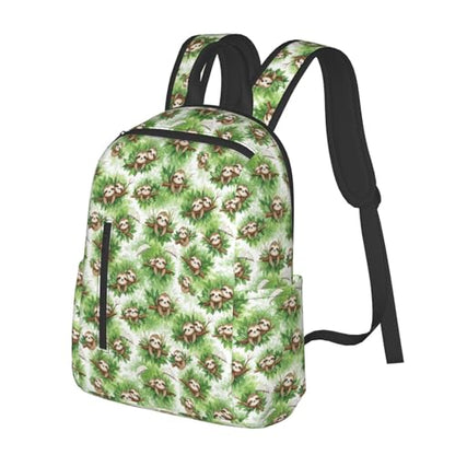 Anti Scratch Polyester Backpack Cute Sloth Leaf, Smooth Surface Multipurpose Travel Pack for All Weather Daily Use Unisex - color: Picture (1424)