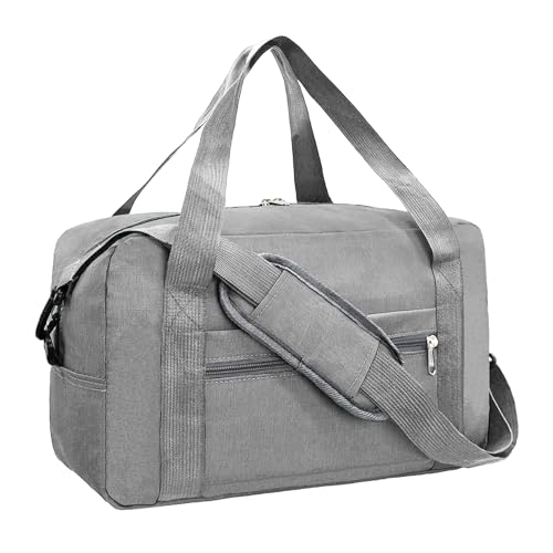 15 Inch Small Carry On Bags for Airplanes Spirit Airlines Personal Item Bag Underseat Foldable Travel Duffle Gym Bags for Women Men(20L, Dark Grey) - color: DarkGrey, size: 20L