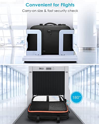 HOMIEE 40L Travel Backpack Expandable Carry on Backpack Fit 15.6 Inch Laptop with USB Charging Port for Business Weekender, TSA Approved Personal Item Bag Waterproof Luggage Suitcase - color: Black