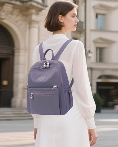 Tanweibago Mini Nylon Women Backpacks,11L Small Ladies backpacks Casual Lightweight Women Shopping Travel Daypack (Grey) - color: Grey