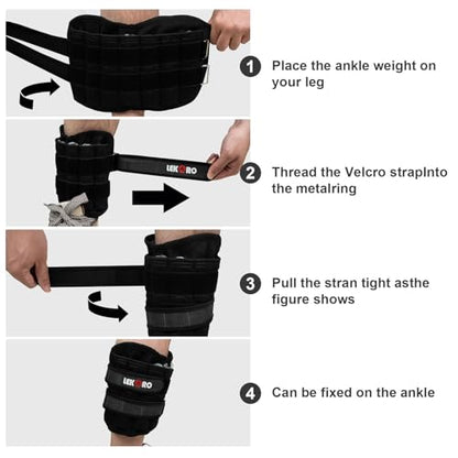 Ankle Weights Wrist Weights for Men Women, 1 Pair Adjustable Removable Steel Weighted Plates Arm Leg Weights for Walking Running Pilates, Fitness Weights - color: Adjustable Ankle Weights 11 LBS