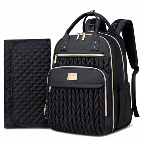 Tealari Diaper Bag Backpack,Stylish Baby Diaper Bag,Waterproof Travel Diaper Backpacks Baby Bags with Changing Pad,Stroller Straps,Insulated Pockets (Black) - color: Black