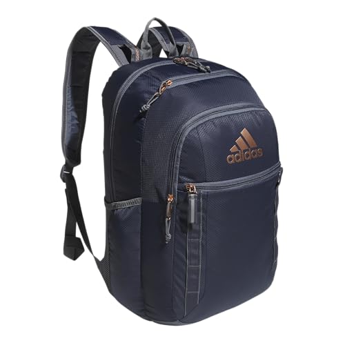 adidas Excel 7 School Backpack for Laptop, Gym and Travel, 34L, Shadow Navy/Onix Grey/Rose Gold/7, OSFA - color: Shadow Navy/Onix Grey/Rose Gold/7, size: One Size