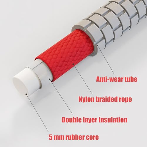 16 FT Long Jump Rope for Kids Adults,Double Dutch Jump Rope,Adjustable Skipping Ropes with High-strength Nylon Braided Rope Core,360°Rotation Not Entangled,Long Enough for 2-4 Jumpers.