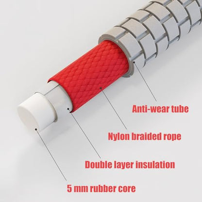 16 FT Long Jump Rope for Kids Adults,Double Dutch Jump Rope,Adjustable Skipping Ropes with High-strength Nylon Braided Rope Core,360°Rotation Not Entangled,Long Enough for 2-4 Jumpers.