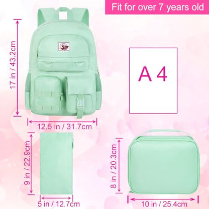 CCJPX Girls Backpack, 16 inch School Laptop Bag College Bookbag, Anti Theft Daypack for Teens Girls Students Women - color: Green