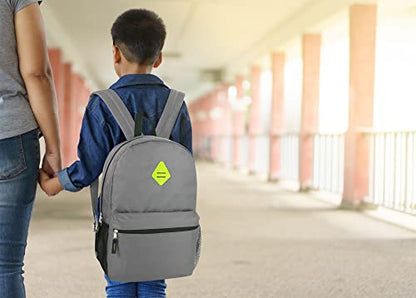 Trail maker Large School Backpacks with Mesh Side Pockets – Classic 19 Inch Solid Color Backpacks for Kids, Men, Women, Travel (Grey & Green) - color: Grey & Green