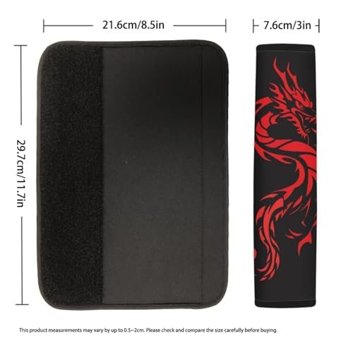 Forchrinse Red Dragon Car Seat Belt Cover Pads,Soft Seatbelt Shoulder Pads 2 Pack, Safety Belt Strap Pad Protector for Adults and Children - color: Red Dragon