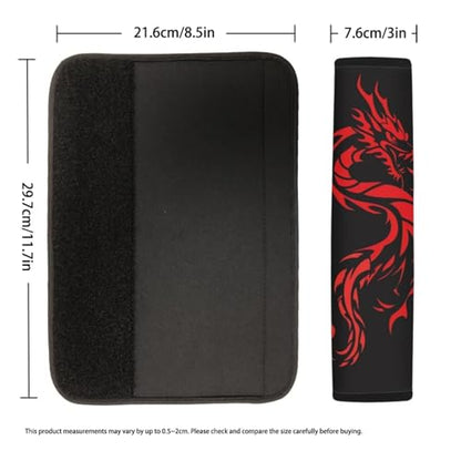 Forchrinse Red Dragon Car Seat Belt Cover Pads,Soft Seatbelt Shoulder Pads 2 Pack, Safety Belt Strap Pad Protector for Adults and Children - color: Red Dragon