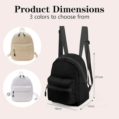 Small Backpack for Women and Girls, Mini Backpack Purse Stylish Lightweight Backpacks Casual Womens Backpacks with 2 Pockets (White) - color: White