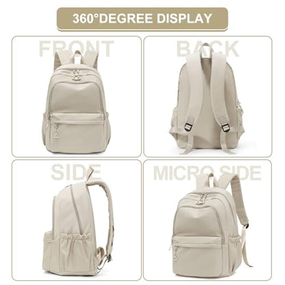 Casual Laptop Backpack for Women Men College Bookbag Waterproof Lightweight School Bag 15.6inch Laptop Daypack Large Capacity School Backpack for Teens Boys Girls (khaki) - color: Khaki