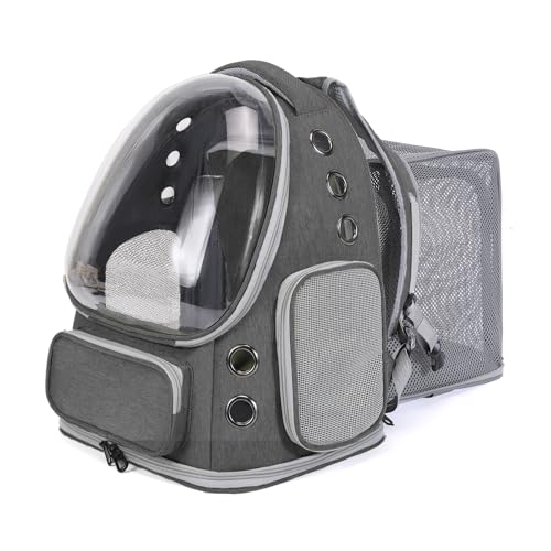 Cat Backpack Carrier for Large Cats, Expandable Cat Bubble Backpack, Dog Carriers for Small Medium Dogs, Airline Approved Pet Carrier for Travel Hiking Outdoor(Grey) - color: Grey Expandable