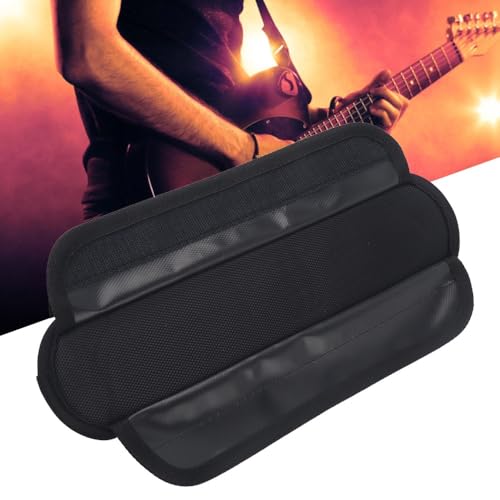 ‌2 Pack Shoulder Pads for Guitar & Backpack, Thickened Anti-Slip Shoulder Strap Pad - Detachable Comfort Cushion for Guitarist Accessory (Black)