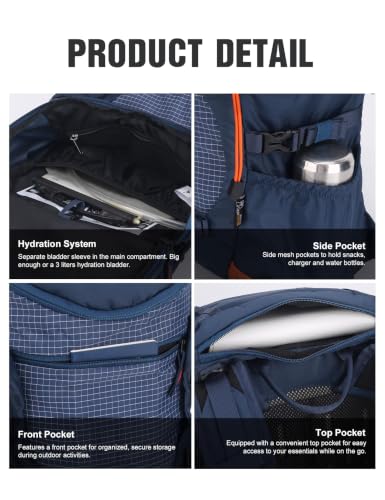 MOUNTAINTOP 20L Hiking Backpack, Lightweight Small Outdoor Daypack - color: 20l-royal Blue