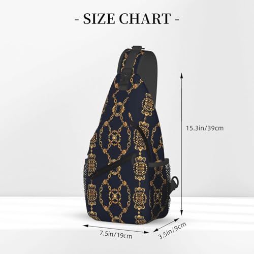 Gold Chains Outdoor Crossbody Shoulder Bag For Unisex Young Adult Hiking Bicycling - color: 6