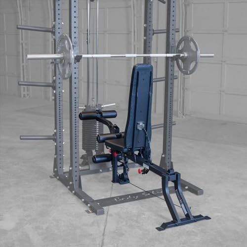 Body-Solid (GLEG) Adjustable Weight Bench with Cabled Leg Developer for Power Rack Weight Attachment, Foldable Workout Bench for Dumbbell Workouts, Incline Decline Bench