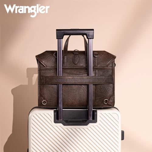 Wrangler Laptop Bag for Women Messenger Bag Briefcase Computer Backpack Convertible Satchel Bag - color: Coffee, size: 15.6 inch