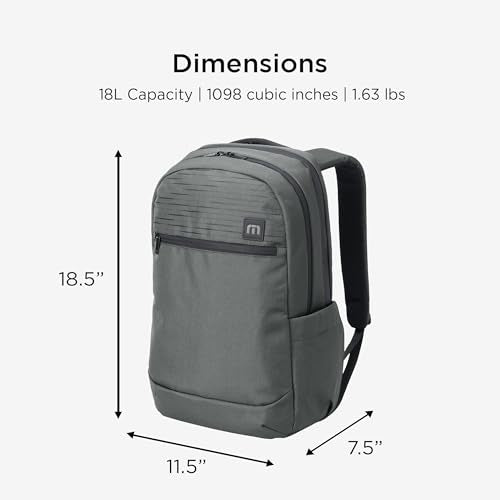 TravisMathew Approach Backpack with Laptop Sleeve, Water-Resistant Everyday Bag for Work, Travel & Hiking, Graphite - color: Graphite