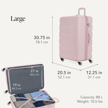 SwissGear 7366 Signature Hardside Expandable Luggage with Spinner Wheels, TSA Lock, Cup-Holder, Pink, 2-Piece Set (19/27) - color: Pink, size: 2-Piece Set (19/27)