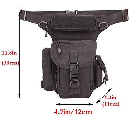 Multi-Purpose Hiking Waist Fanny Pack Running Backpack Outdoors Camping Bike Cycling Shoulder Bag - color: Black