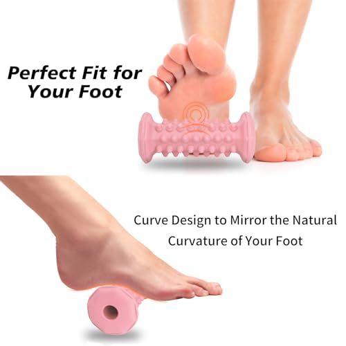 Plantar Fasciitis Relief,Foot Roller,Foot Massager Roller for Deep Tissue Muscle Massage,Portable Reflexology Tool-Pink - color: Pink