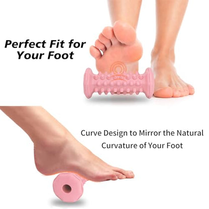 Plantar Fasciitis Relief,Foot Roller,Foot Massager Roller for Deep Tissue Muscle Massage,Portable Reflexology Tool-Pink - color: Pink