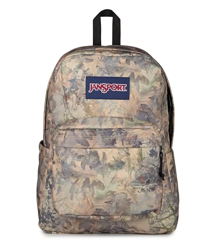 JanSport SuperBreak Plus Backpack with Padded 15-inch Laptop Sleeve and Integrated Bottle Pocket - Spacious and Durable Daypack for Work and Travel, Bogcore Camo Brown/Lt Brn/Dk Green - color: Bogcore Camo Brown/Lt Brn/Dk Green