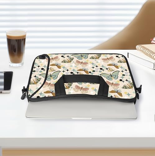RICHEN 17 inch Laptop Shoulder Bag Carrying Case with Handle Fits 15.6/16/17/17.3/17.4 inch Laptop Notebook (Butterflies Wishes, 16-17.3 inch) - color: Butterflies Wishes