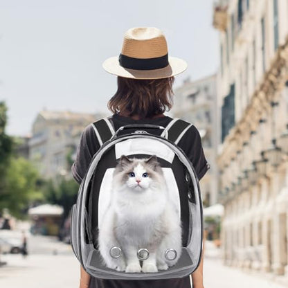 Pet Backpack Carrier,Bubble Backpack Cat Carrier,Pets and Small Dogs,Space Capsule Pet Carrier for Traveling, Walking, Hiking and Outdoor Activities (Black) - color: Black
