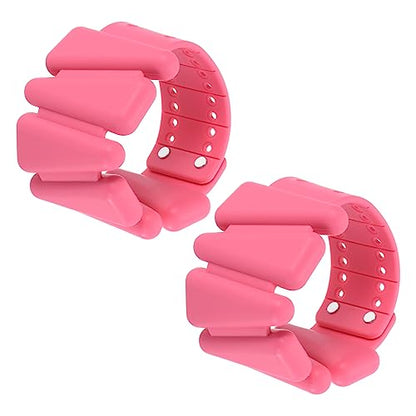 PATIKIL Adjustable Wrist Weights Set of 2, 2Lbs Total (1lb Each) Silicone Ankle Walking Weights for Women Men Bracelets for Training Yoga Jogging Aerobics - color: Pink