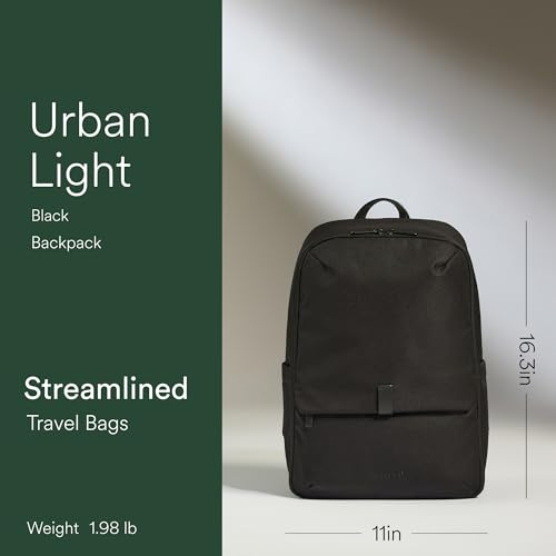 ANTLER - Urban Light Backpack, Rucksack with Laptop Pocket, Suitcase Sleeve, Travel, Work, Gym Bag for Men Women - Black - color: Black