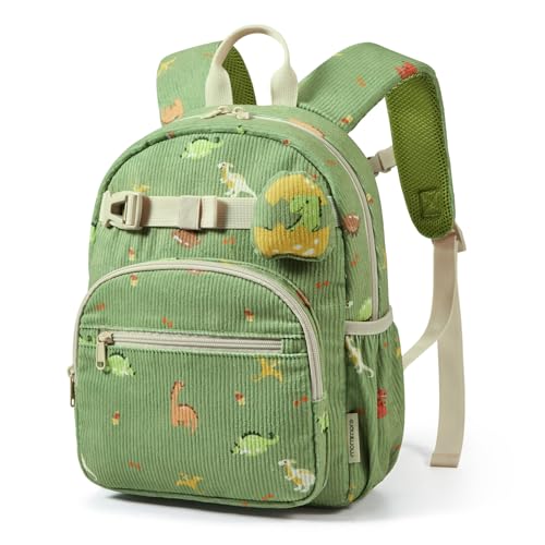 mommore Toddler Backpack for Boys 2-4, Corduroy Kids Backpack, 13" H Preschool Kindergarten Daycare School Bag Dinosaur Bookbag - color: Dinosaur, style: Backpack