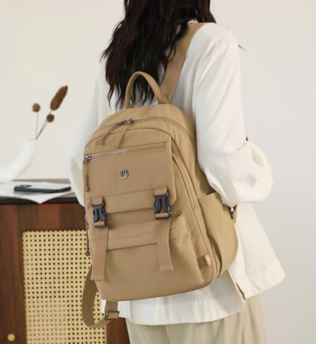 Backpack Purse for Women Small Backpack Nylon Travel Backpack (khaki) - color: Khaki
