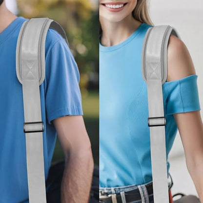 ZINZ 74" Shoulder Strap with Fixed Pad and Dual Balanced Buckles，Gray - color: Gray